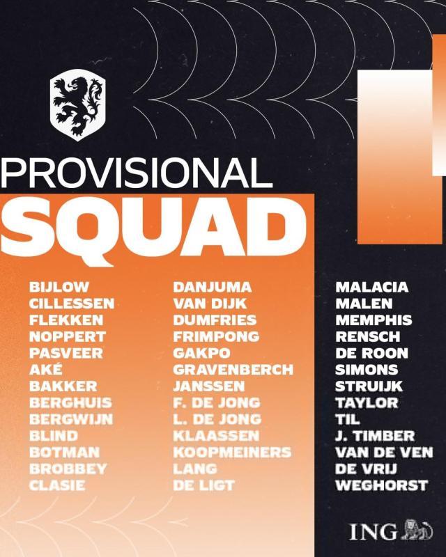 betway手机版-荷兰队公布世界杯39人初选名单：国脚基地还看贾府